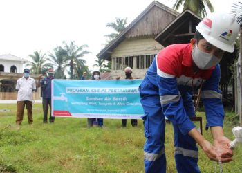 Pertagas Bor Sumber Air Untuk Masyarakat Aceh Timur