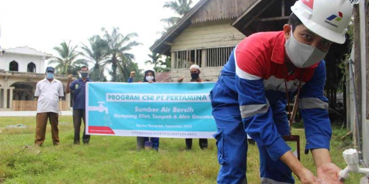 Pertagas Bor Sumber Air Untuk Masyarakat Aceh Timur