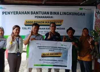 Pegadaian Medan Tanam 5000 Pohon Mangrove di Kampung Nipah Desa Naga Lawan