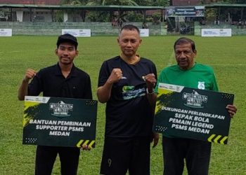 Laga Persahabatan PSMS Medan Legend Versus Pegadaian FC Berakhir Imbang