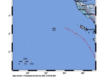 Akhir Tahun 2023, Gempa Magnitudo 6.6 Guncang Wilayah Perairan Barat Sumatra
