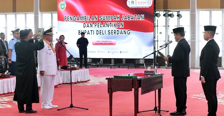 Pj Gubernur Sumut Lantik Bupati Deliserdang Ali Yusuf Siregar