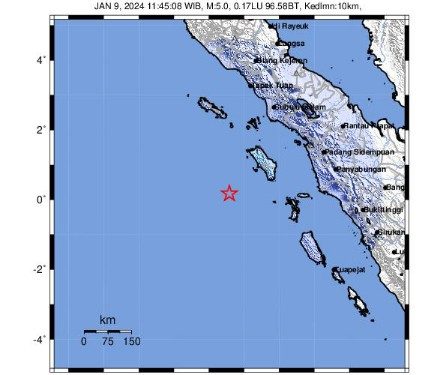 Masyarakat Nias Dikejutkan Gempa Kuat 5.0 Richter