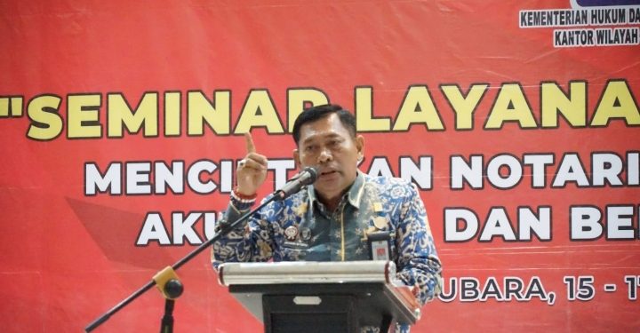 KaKanwil Kementerian Hukum dan HAM Sumut buka Seminar Layanan Kenotariatan di Batubara