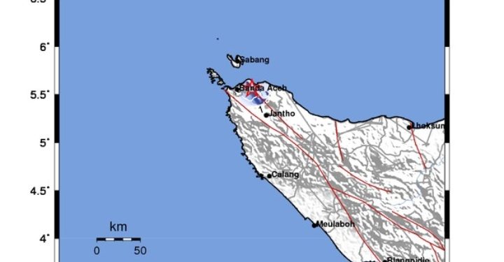 Gempabumi Tektonik M 3,4 Dirasakan di Kota Banda Aceh
