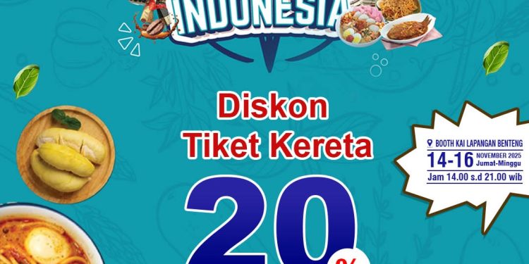 Meriahkan Jelajah Kuliner Indonesia 2025, KAI Sumut Hadirkan Diskon 20 Persen untuk Tiket Kereta Eksekutif Jawa–Sumatera