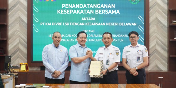 KAI Divre I Sumut Gandeng Kejari Belawan Perkuat Sinergitas Penyelesaian Permasalahan Hukum