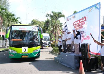 Mudik Aman Berbagi Harapan, PTPN 1 Regional 1 Lepas Tiga Bus Mudik Gratis