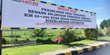 Hutama Karya Lakukan Pemeliharaan Oprit Jembatan Batang Serangan, Hutama Karya Uji Coba Contraflow di KM 55 Tol Binjai–Langsa